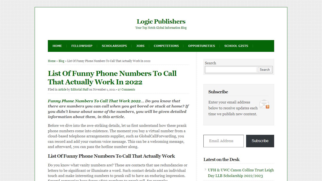 List Of Funny Phone Numbers To Call That Actually Work - Logic Publishers